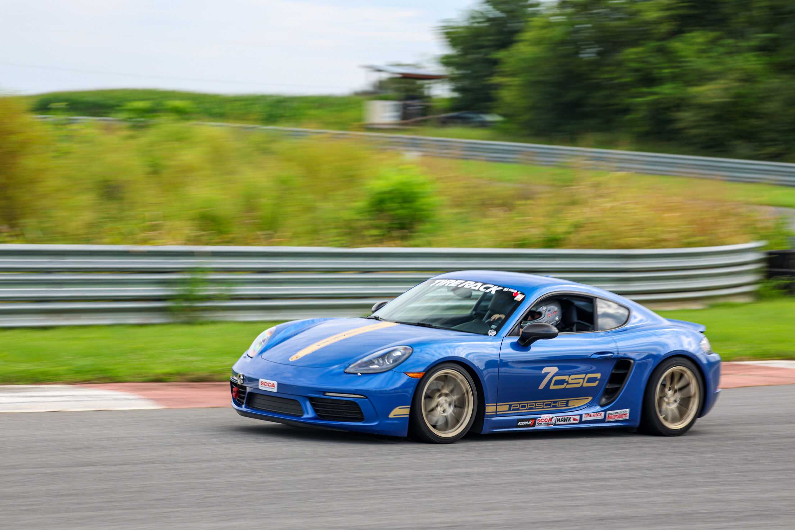 Blue Porsche takes on track at NCM Motorsports Park